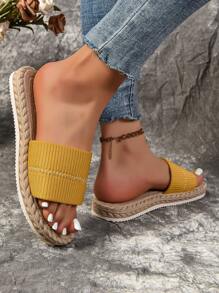 Women's Fashionable Large Size Flip-Flops For Beach Vacation, Open Toe Slippers