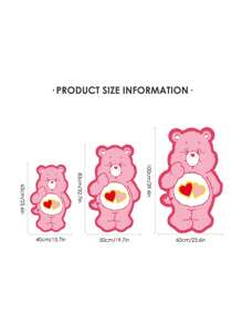 SHEIN X Care Bears Asymmetric Heart Bear Character Printed Area Rug, Gifts - Red - View 3