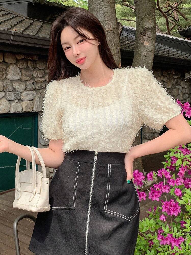 Women's Solid Color Casual Short Sleeve Shirt For Summer