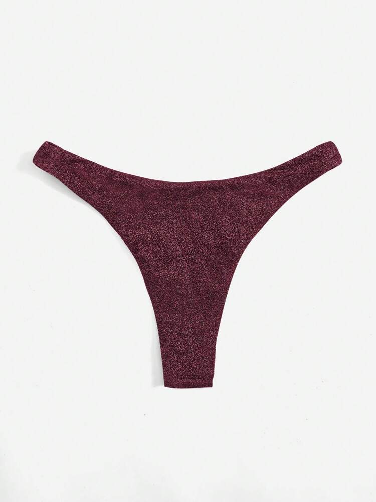 Women's Summer Thin Sparkly Thong Bikini Bottom,Summer Beach