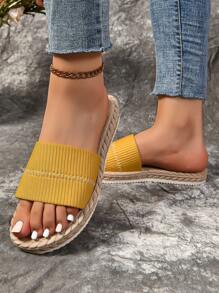 Women's Fashionable Large Size Flip-Flops For Beach Vacation, Open Toe Slippers