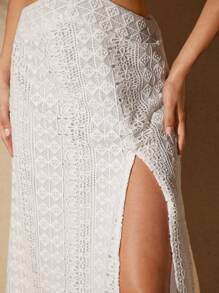 Hauture Ladies" Sexy And Elegant Backless Lace Halter Dress For Summer - Beige - View 3
