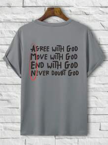 Manfinity EMRG Áo thun tích hợp in hình dáng rộng thời trang dành cho nam giới để mặc hàng ngày - Xám - Xem 3