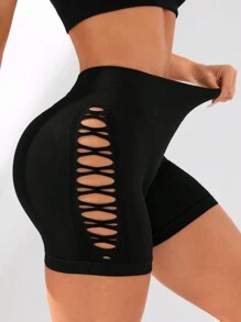 Slayform 女士运动短裤 - 黑色 - 查看 2