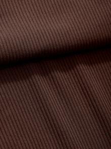 DAZY 夏季纯色修身长裙太阳裙 - 棕色 - 查看 5