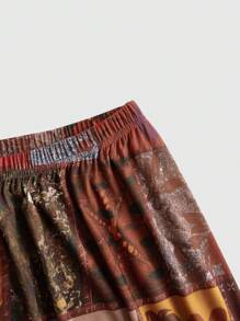 ROMWE PUNK Falda vintage de talla grande con estampado de parches