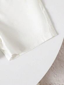 SHEIN Conjunto de camisa y pantalón corto a rayas informales para bebé niño de primavera/verano con cinturón y chal para la vida diaria/vacaciones - Multicolor - Ver 5