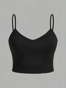 SHEIN Comfortcana Áo hai dây crop top nữ kiểu dáng thường ngày, gợi cảm, đa năng, thích hợp cho mùa hè. - Nhiều màu - Xem 8