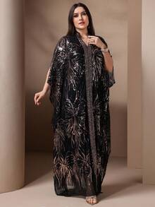 大码女式亮片网眼礼服裙派对礼服婚礼宾客礼服舞会礼服