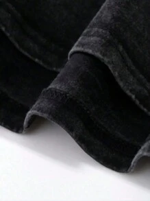 男士休闲宽松复古印花 T 恤，百搭夏季日常穿着，Emo，2000 年代风格 - 黑色 - 查看 4