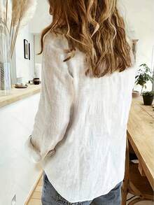 Neu Europäischer und Amerikanischer bedrucktes lässiges Langarmhemd für Damen für Frühling und Herbst, Langarmoberteil