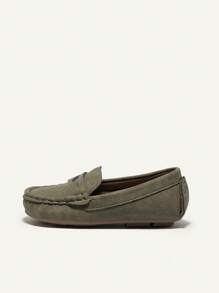 Cozy Pixies 1 Pair Basic And Versatile Slip-On Casual Shoes With Stitching Design For Baby Boys - Army Green - View 3