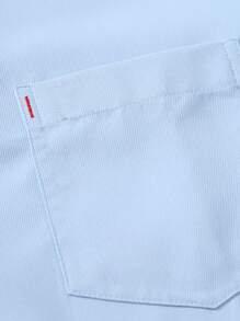 Manfinity Mode Camisa de manga larga de unicolor casual para hombre, primavera/otoño, camisa casual de negocios para hombre, camisa azul en polvo para hombre, para el otoño - Celeste - Ver 4