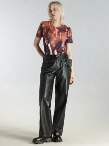 Manfinity VCAY 男士夏季印花圓領短袖休閒T恤 - 彩色 - 查看 3