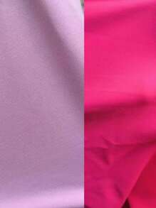 Slaydiva Plus Colourblock Ruffle Trim Ruched Bikini Swimsuit - Pink - View 6