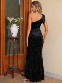 Joyfunear Robe de maternité sans manches avec fente haute à ourlet noué sur le devant, sexy, pour soirée