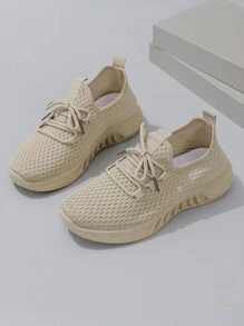 STEPREACH Fall/Winter Women's Breathable And Comfortable Slip-On Sneakers, Lightweight, Solid/Pink/Bright Color, Anti-Slip And Wear-Resistant - Khaki - View 3