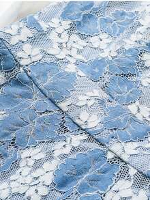 Elegant Lace Splice Heavywork Women Evening Party Dress (Belt Not Included) - Multicolor - View 6