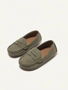 Cozy Pixies 1 Pair Basic And Versatile Slip-On Casual Shoes With Stitching Design For Baby Boys - Army Green - View 7