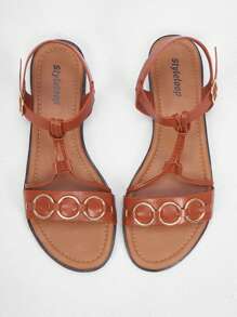 Styleloop Sandale plate casual dama - Maro - Vizualizare 4