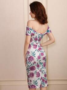 Chiquease Summer Floral Print Off Shoulder Women Dress - Multicolor - View 6