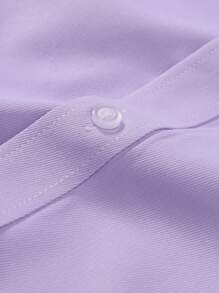 Manfinity Mode Men Spring/Autumn Casual Solid Color Long Sleeve Shirt, Light Purple Shirt Men, Men's Purple Dress Shirt