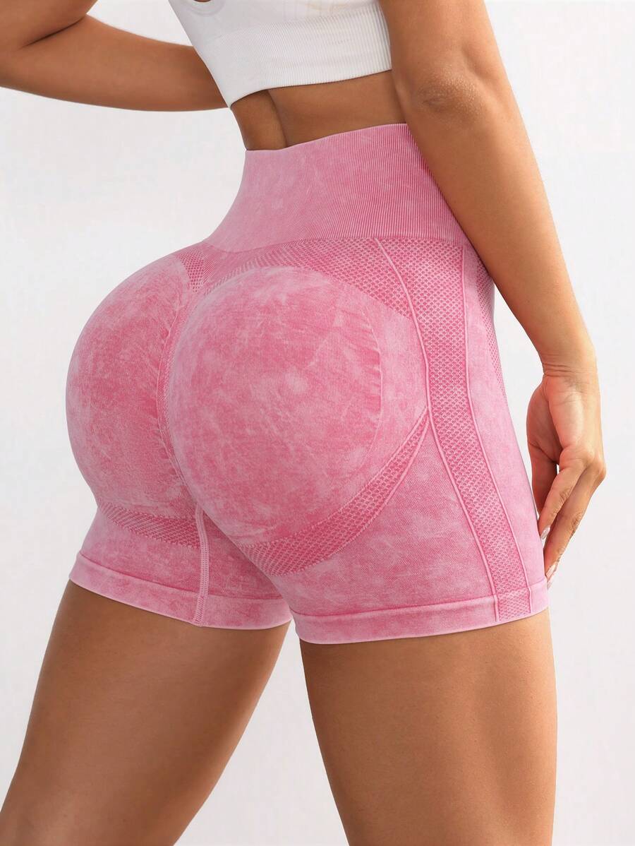 Easithlete Seamless Versatile Daily Wear Sports Shorts Booty Shorts - Pink - View 1