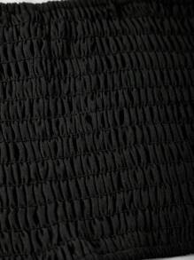 少女不对称拼布吊带背心 - 藍色 - 查看 8