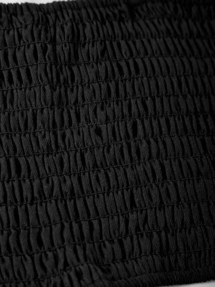 少女不对称拼布吊带背心 - 藍色 - 查看 8