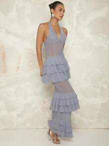 SHEIN Unity 層疊荷葉邊薄紗連身裙