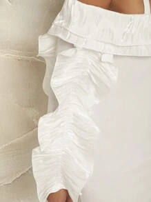 L'Amorae VESTIDO DE CAMI CON DETALLE DE VOLANTES EN LOS HOMBROS DESCUBIERTOS - Blanco - Ver 5