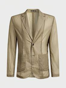 AKNOTIC Business Casual 男士梭织翻领轻薄夏季商务西装外套，适合秋冬