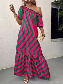 Breezaya Women's Color Block Simple Daily Hollow Out Dress Maxi Vacation Beach Outfit - Multicolor - View 4