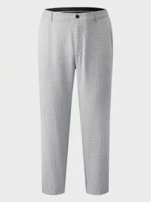 Manfinity Mode Męska kamizelka w kratę i długie spodnie w dużych rozmiarach - Szary - Zobacz 4