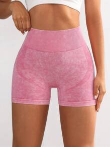 Easithlete Seamless Versatile Daily Wear Sports Shorts Booty Shorts - Pink - View 4