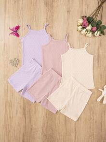 年輕女孩簡約純色背心上衣加上打底褲套裝，內衣