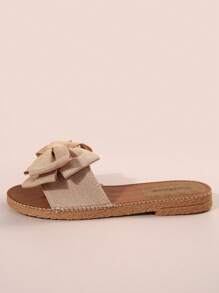 Ciabatte con fiocco da donna, per l'estate, scarpe da spiaggia antiscivolo, sandali alla moda con fiocco per uso esterno, per San Valentino - Castano - Visualizzare 5