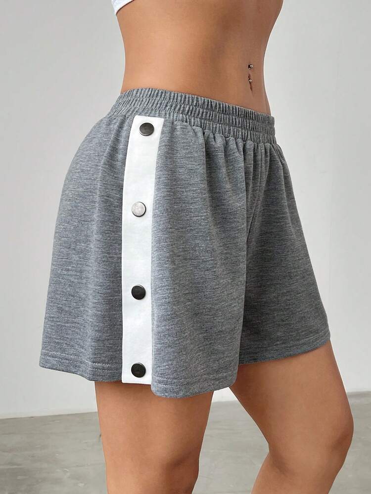 Women's Colorblock Edge Sweatshirt And Casual Shorts For Summer