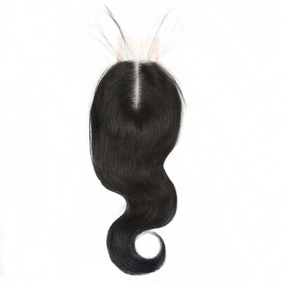 Body Wave Lace Closure Human Hair 2 X 4 Transparent Lace Closure 1pc Affordable Pre Plucked Natural Hairline Natural Black Color