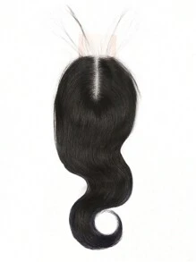 Body Wave Lace Closure Human Hair 2 X 4 Transparent Lace Closure 1pc Affordable Pre Plucked Natural Hairline Natural Black Color