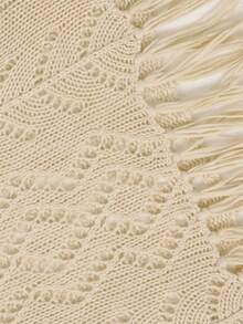 Top tejido sexy de flecos y huecos para mujeres - Albaricoque - Ver 5