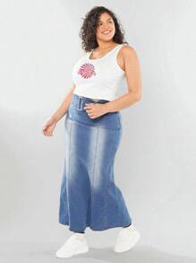 Forever 21 Vintage College Style Plus Size Women Tank Top For Summer - White - View 3