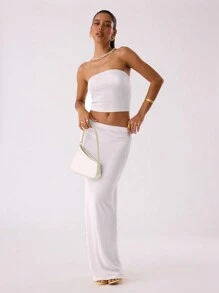 MUSERA 纹理网纱长裙，优雅夏季性感派对度假复活节 - 白色 - 查看 3