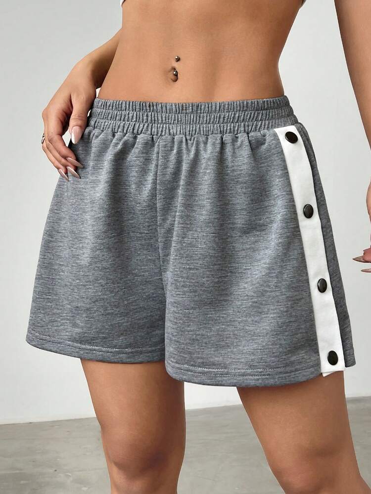 Women's Colorblock Edge Sweatshirt And Casual Shorts For Summer