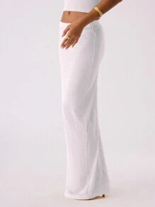 MUSERA 纹理网纱长裙，优雅夏季性感派对度假复活节 - 白色 - 查看 4