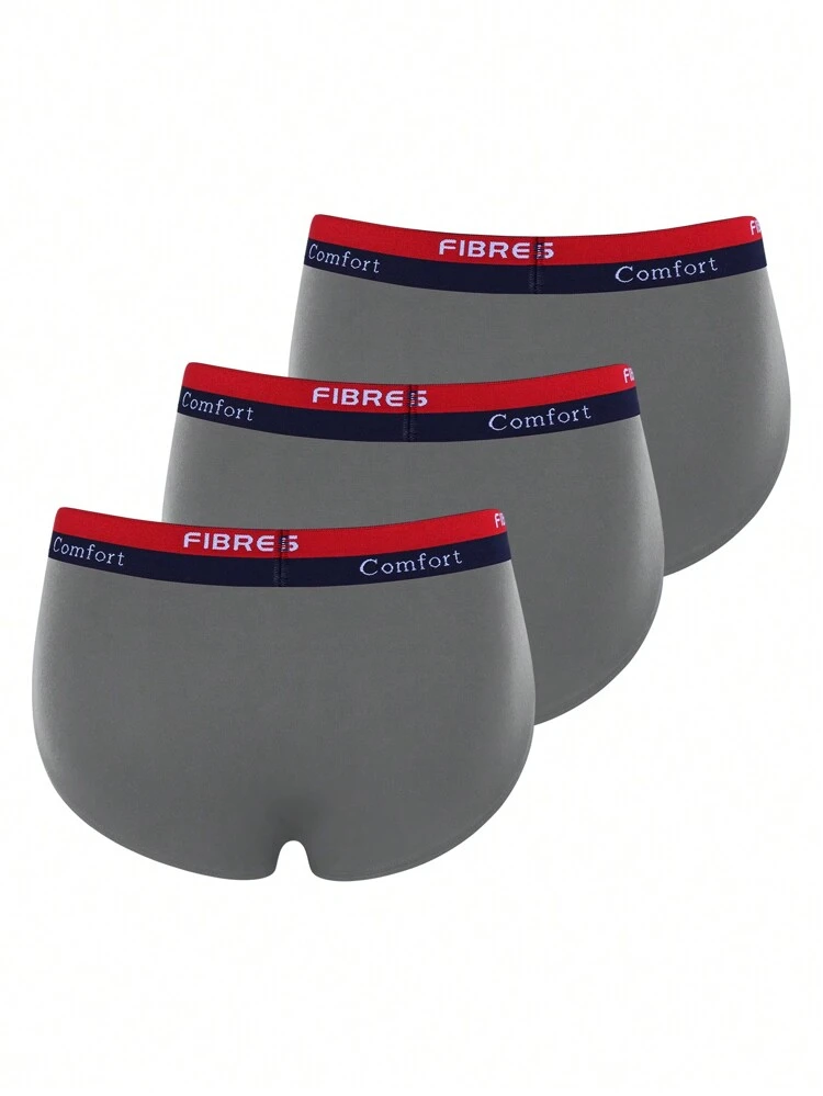 Men's Contrast Letter Printed Triangle Underwear (Set Of 3)