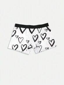 Men's Simple Heart Printed Daily Boxer Briefs - Multicolor - View 2