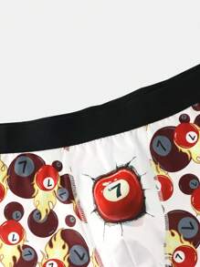 Bóxers de colores para hombres con estampado de dibujos animados y ribete con bloque de colores