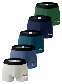 Men's Boxer Shorts, Breathable Plus Size  Underwear, Four Seasons (5pcs/Set)
