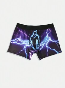 Hombres Pantalones cortos con estampado de bloques de color y ribete de contraste - Multicolor - Ver 3